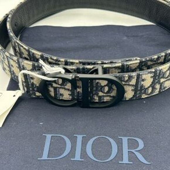 Men's Dior oblique jacquard reversible belt size 120 cm/46 inches made in Italy - Picture 12 of 13